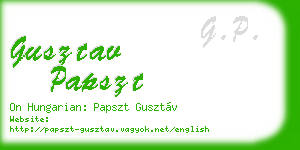 gusztav papszt business card