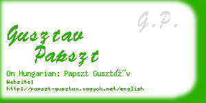 gusztav papszt business card